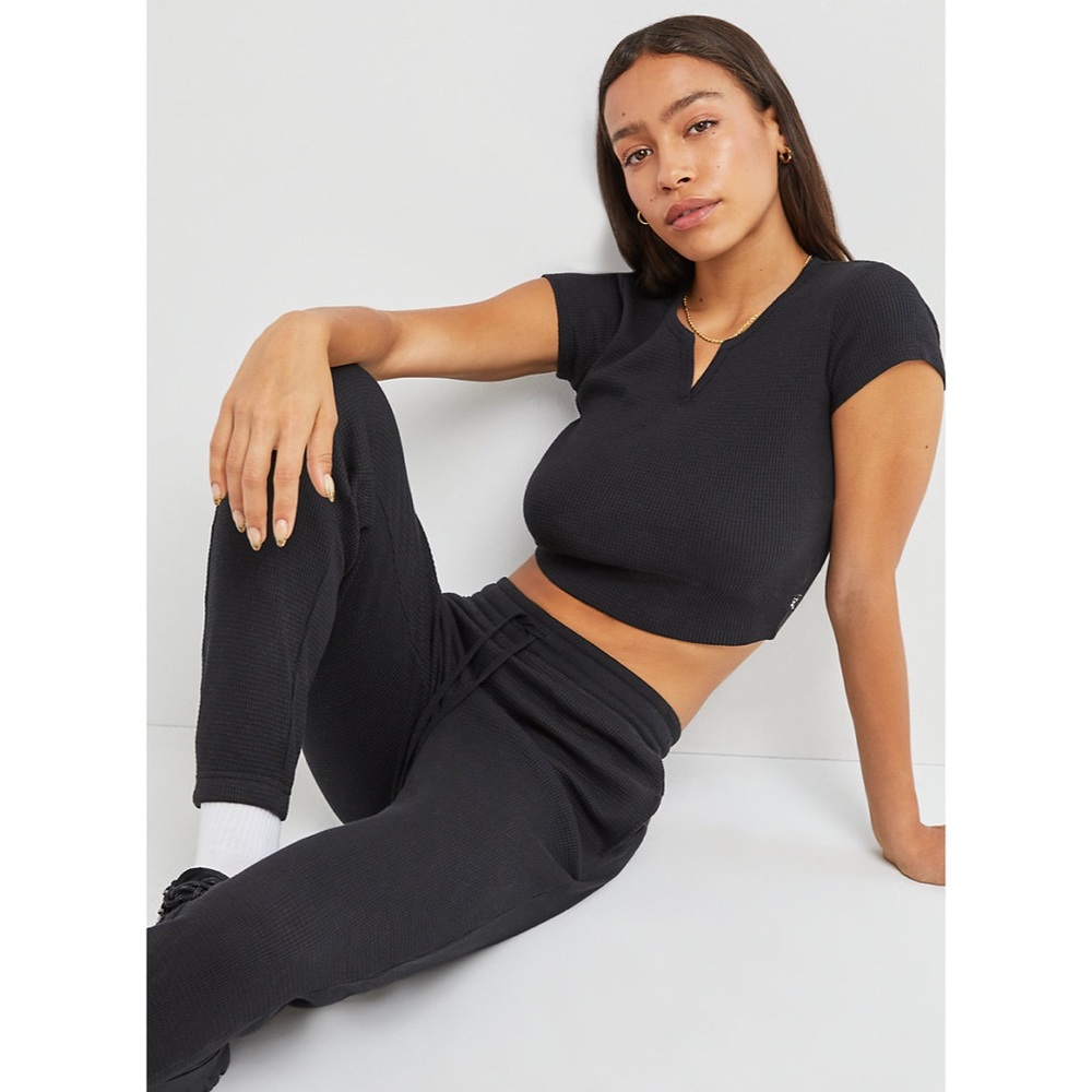 Tna | Thermal Hi-Rise Jogger in Black Waffle